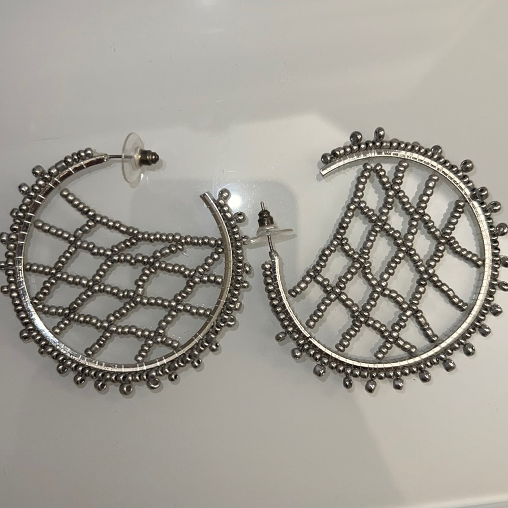 Bauble Bar New Silver Bead Earrings